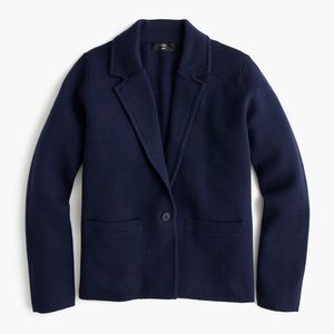 J. Crew Margot Cropped Single Button Sweater-Blazer